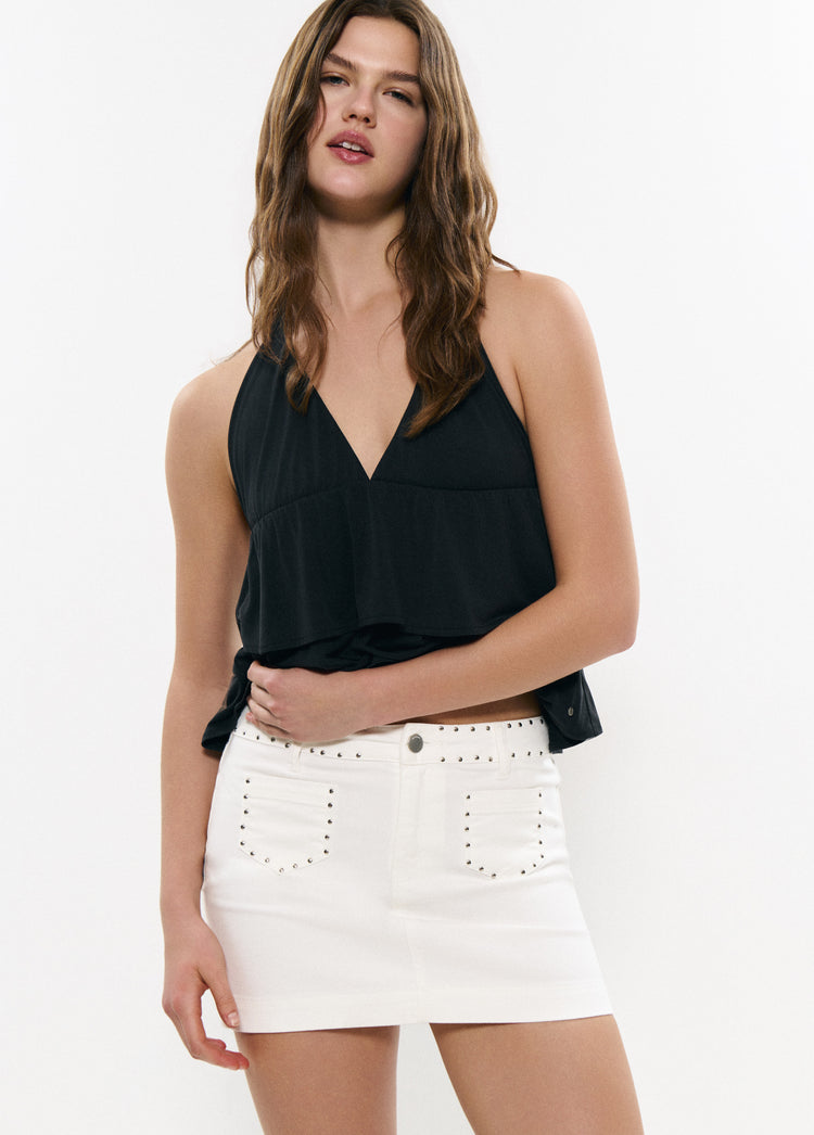 Studded waist skirt