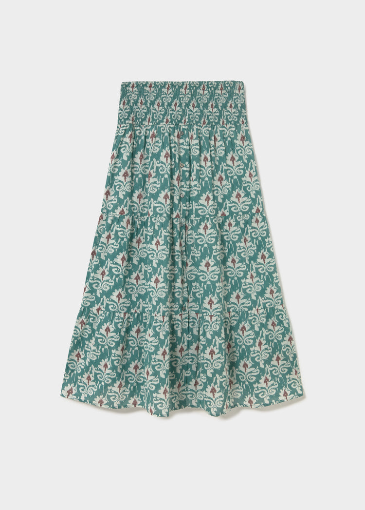 Long smocked skirt