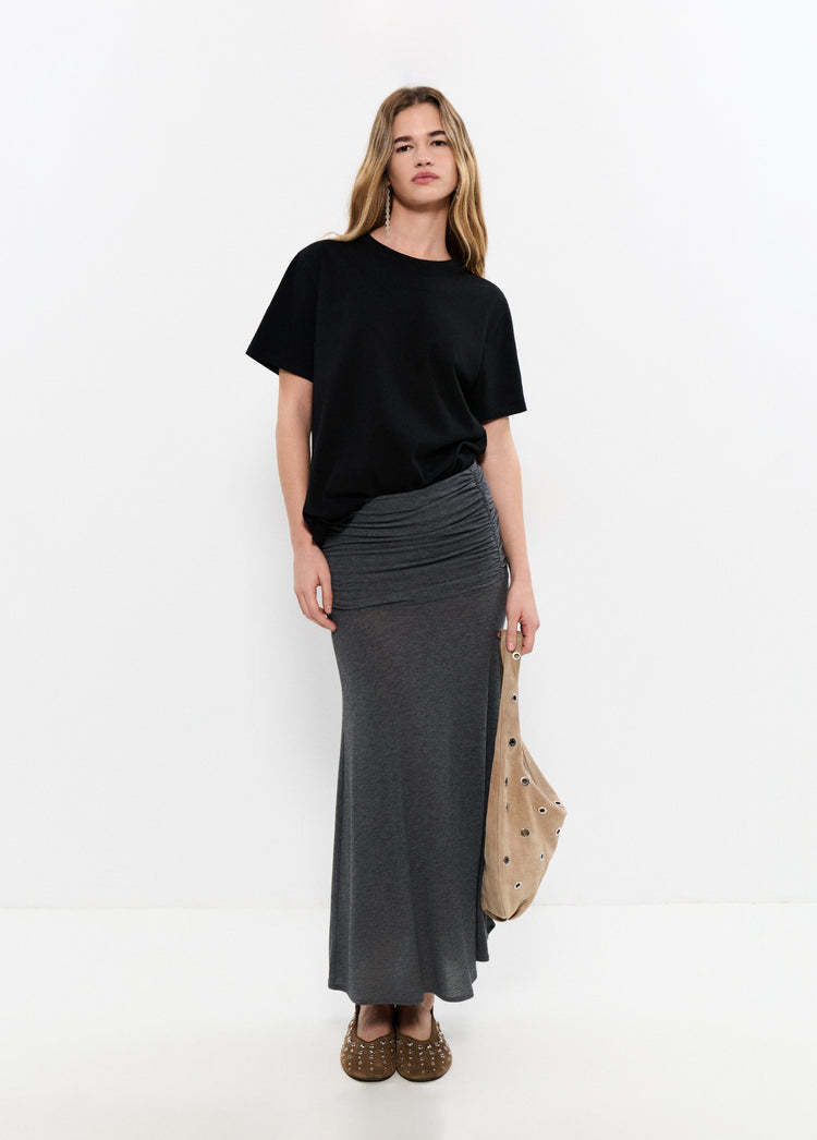 Draped midi skirt