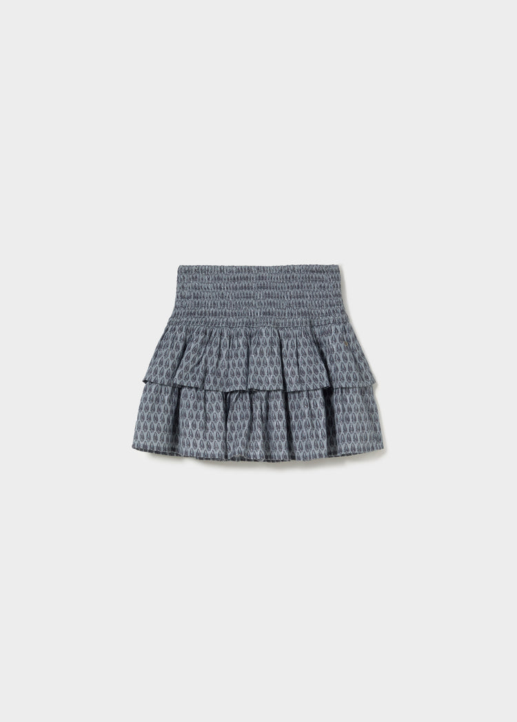 Falda volantes estampada sello indio