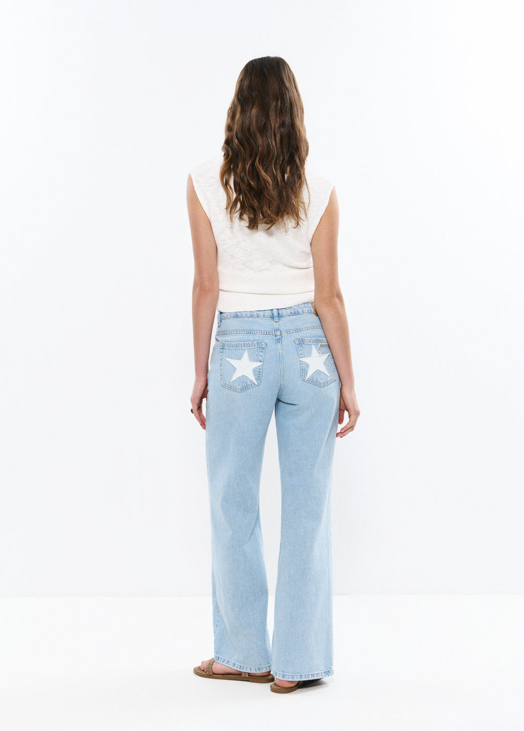 Jeans 5 poches patch étoile