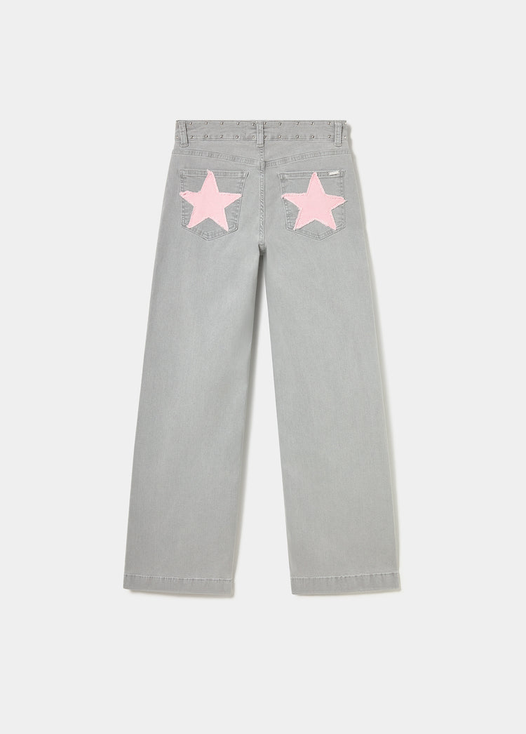 Jeans bolsillo parche estrella