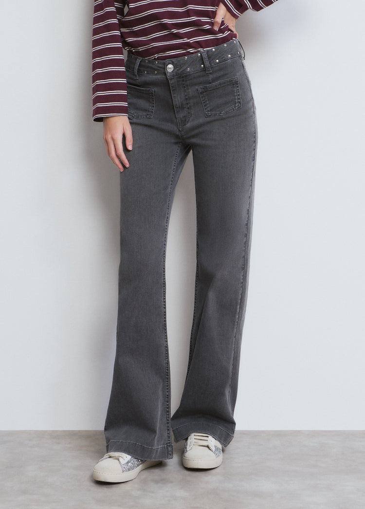 Jeans butxaca parche estrelles twill