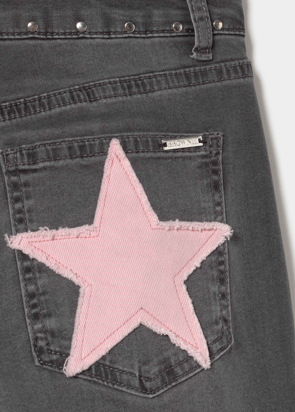 Jeans poche patch étoiles twill
