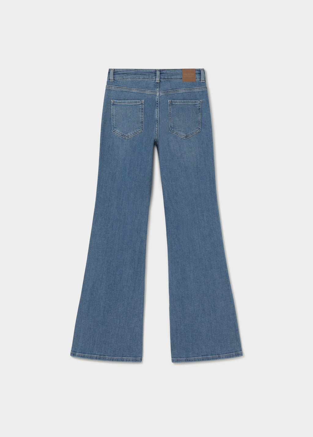 Jeans pattes d'éléphant poches avant