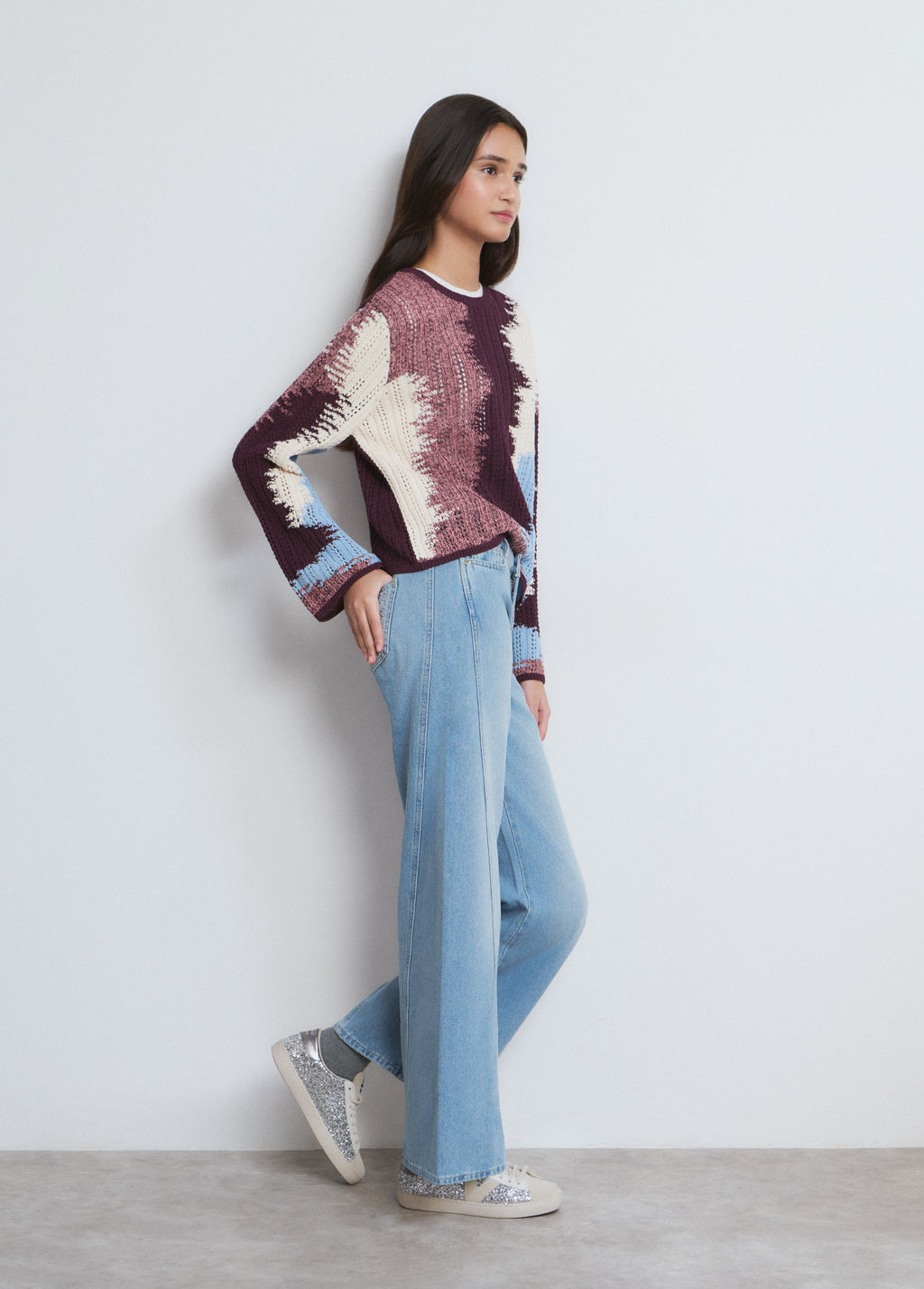 Flared Wing Jeans Culottes