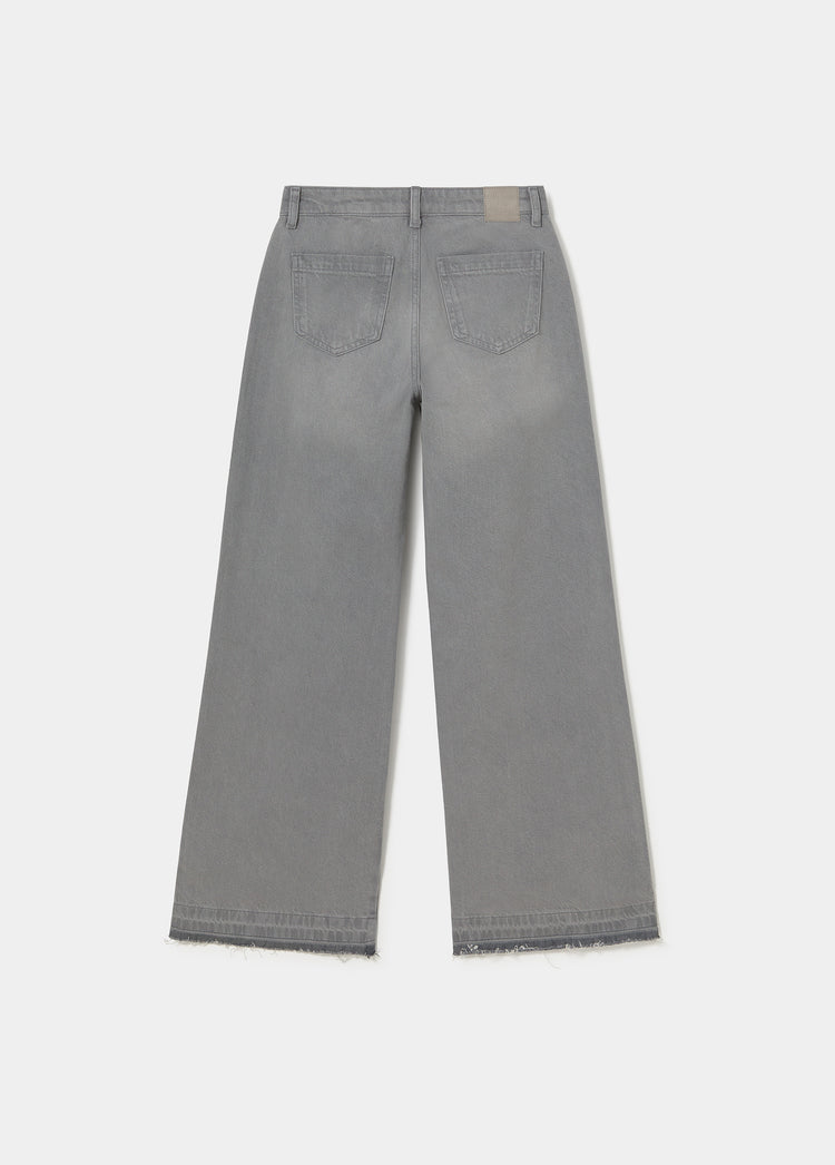 Jeans culotte amb baix desdoblat