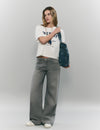Culotte jeans with folded hem