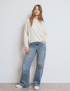 Jeans amb estrelles i pegat desfilat
