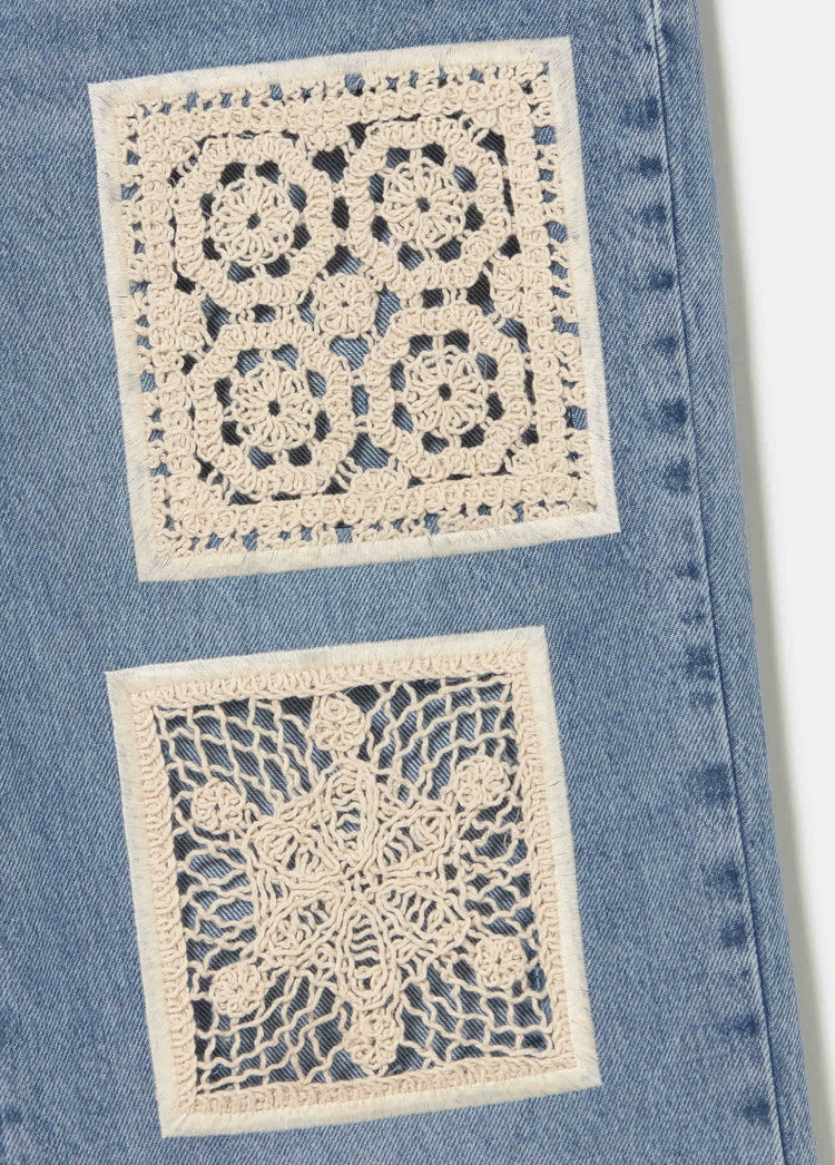 Jeans parches crochet