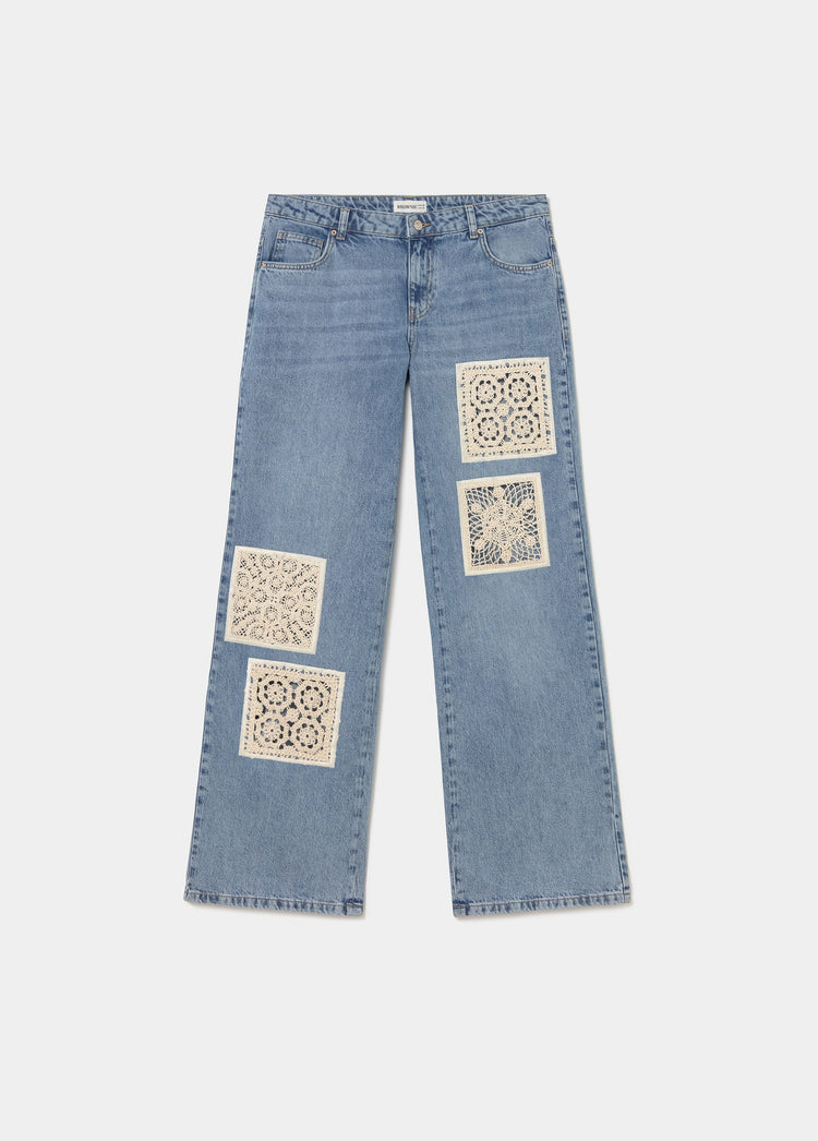 Jeans parches crochet