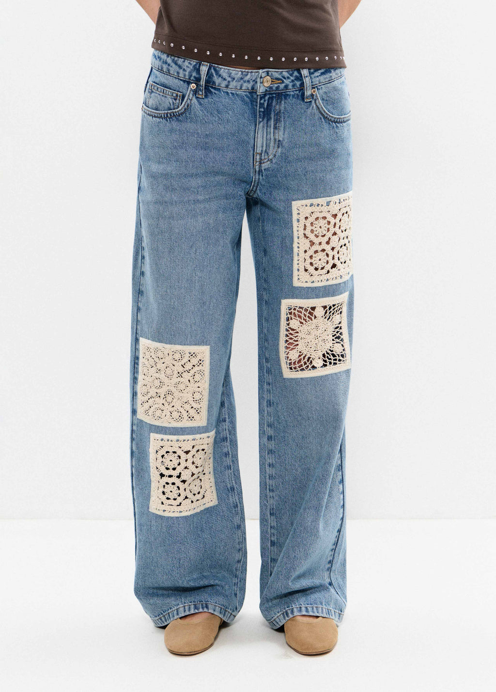 Jeans parches crochet