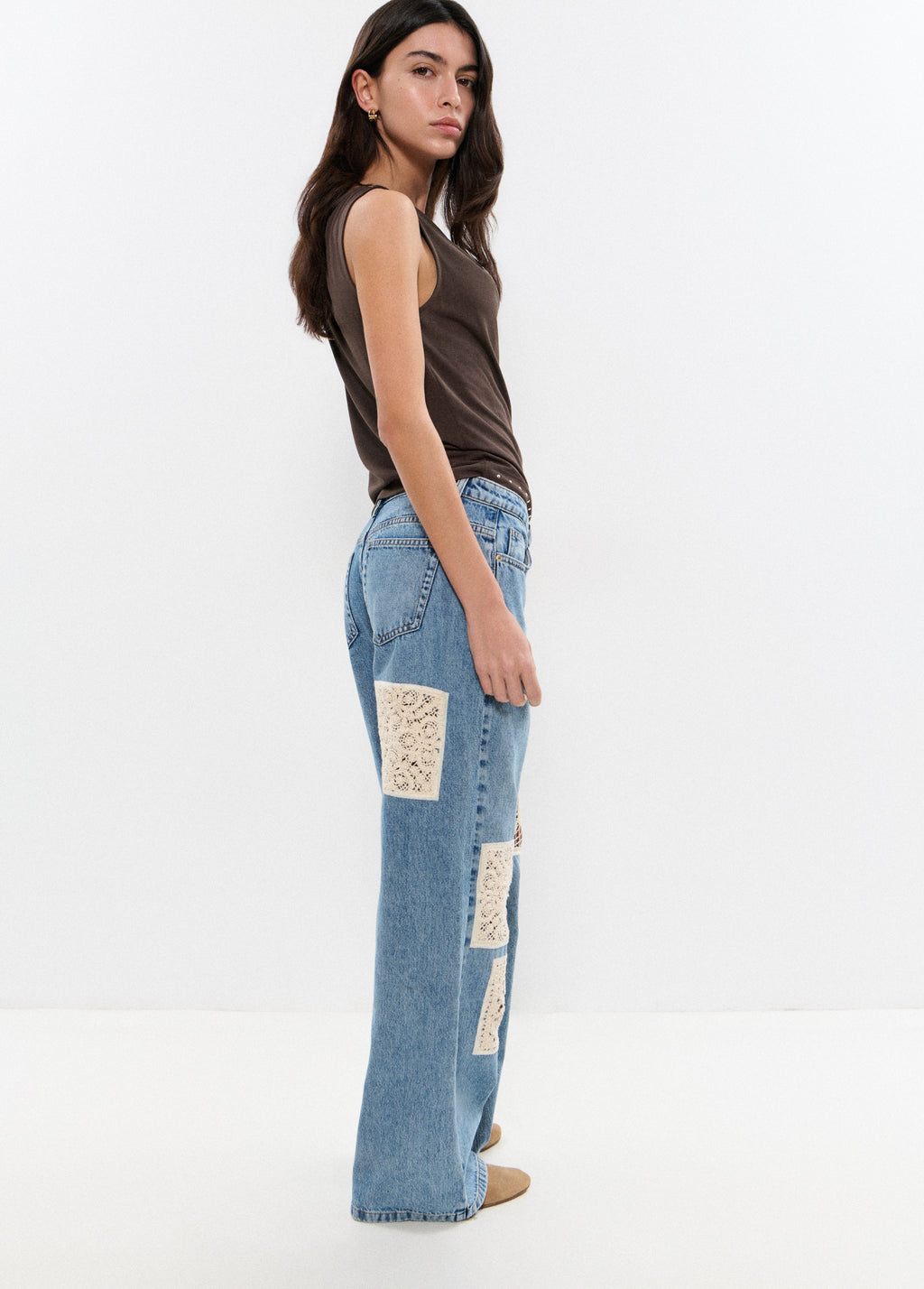 Jeans parches crochet