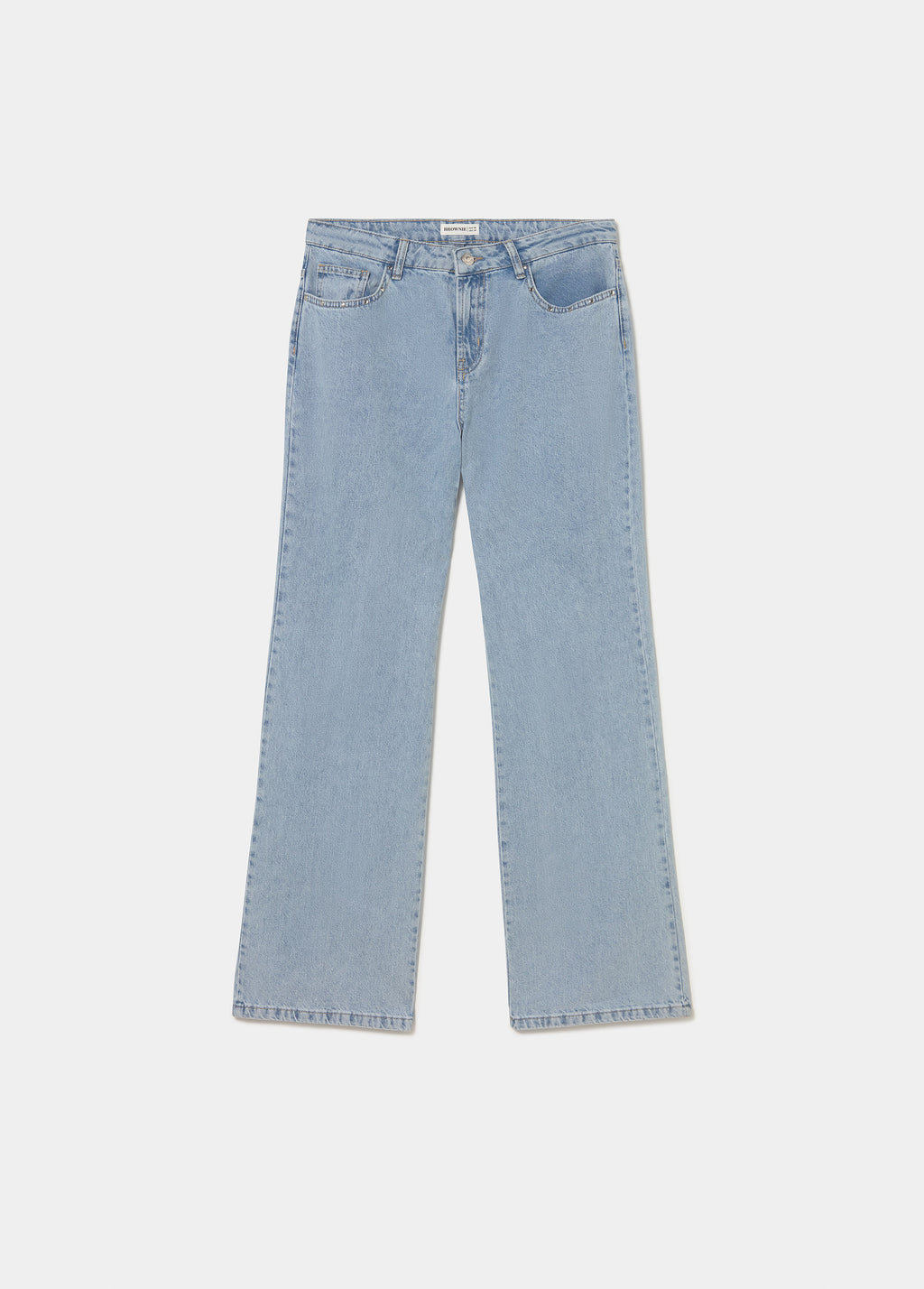 Jeans droit brodé poches