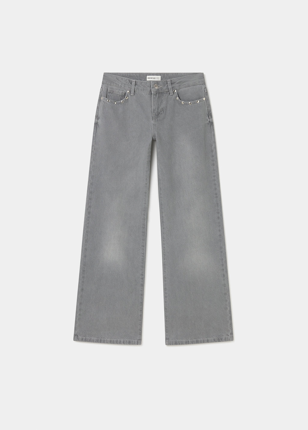 Jean taille basse ailes brodées et clous
