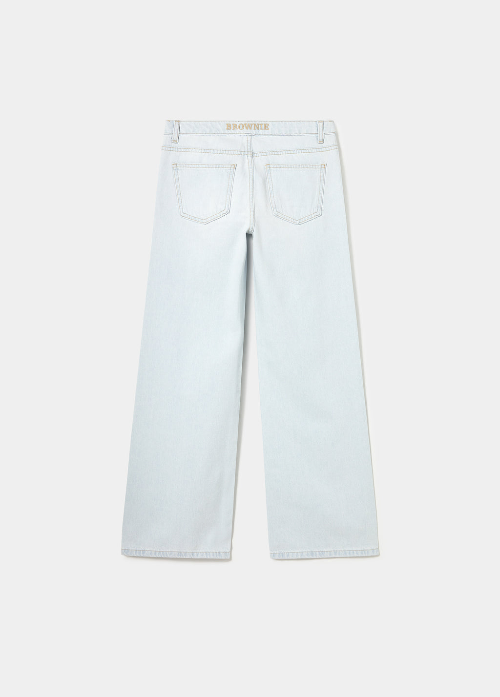 Jeans with turned-up waistband