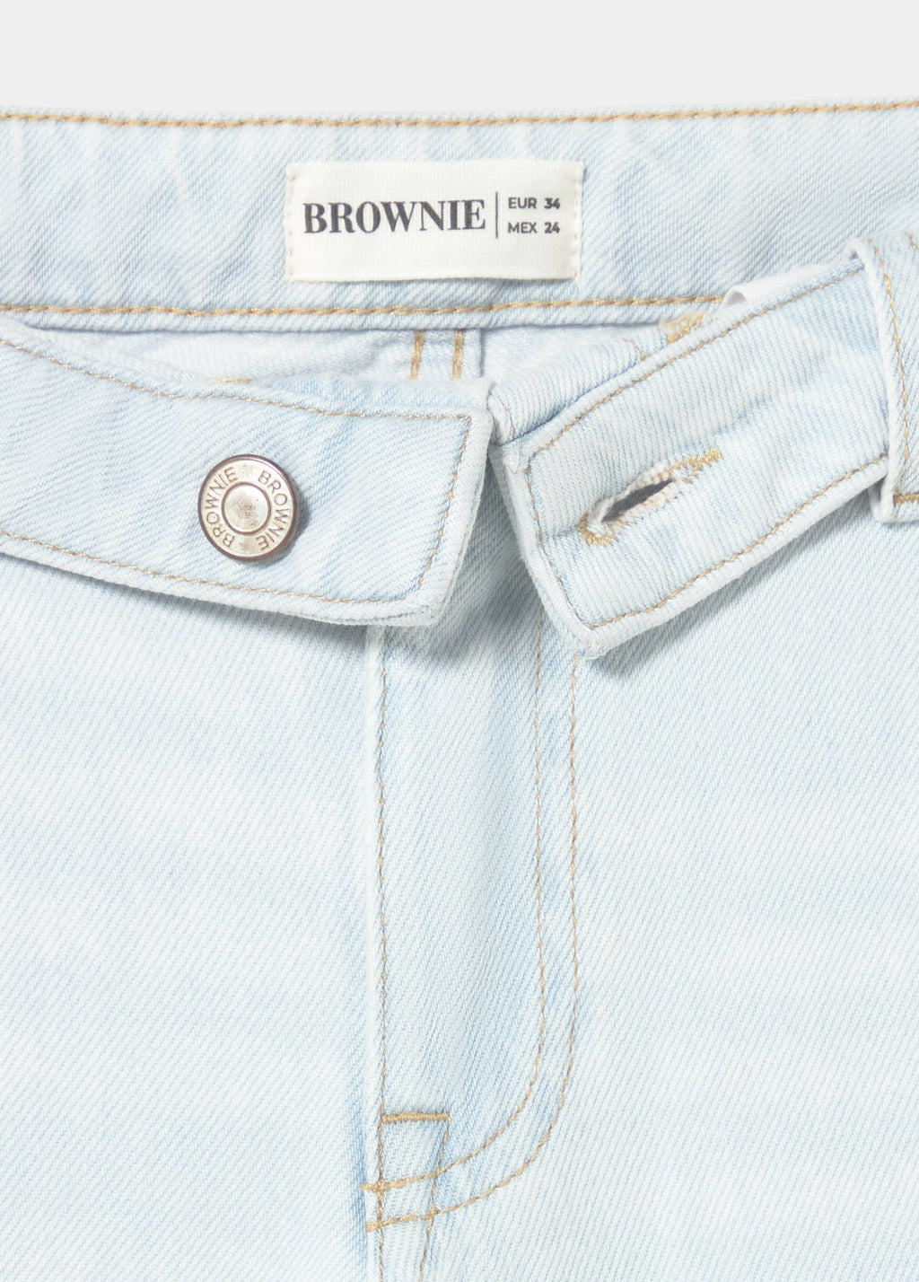Jeans with turned-up waistband