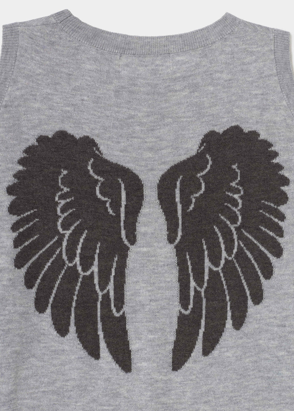 Maglione con spalle scoperte e ali sulla schiena