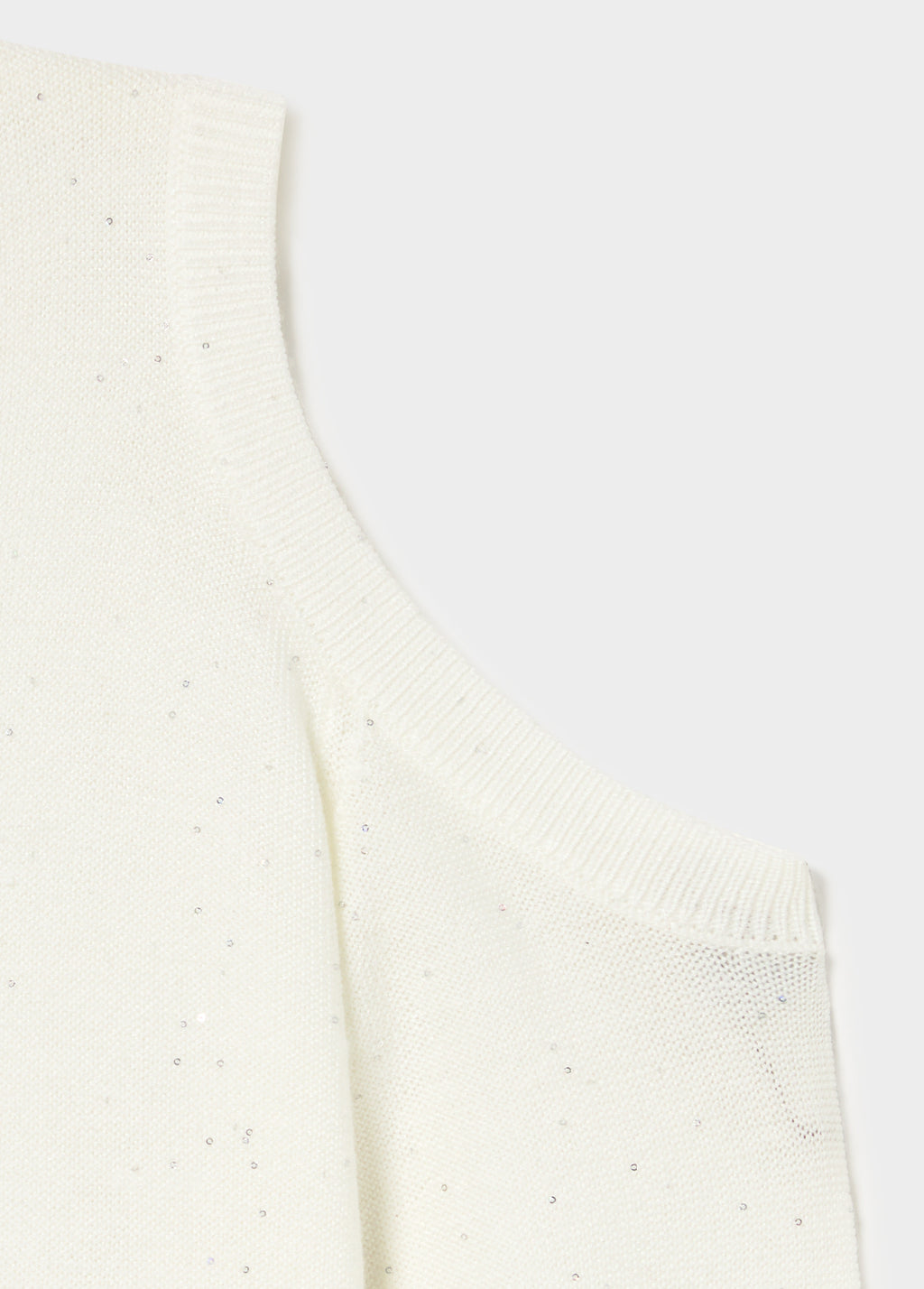 Shoulder cut-out sequin sweater
