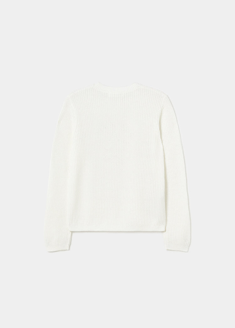 Embroidered sweater with flocked star
