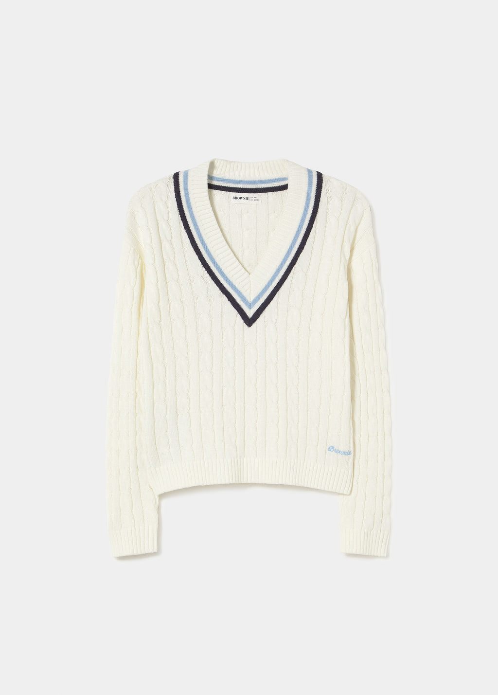 Jersey cuello pico trenzas
