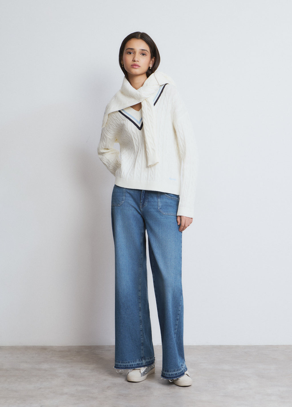 Pull en maille à tresses