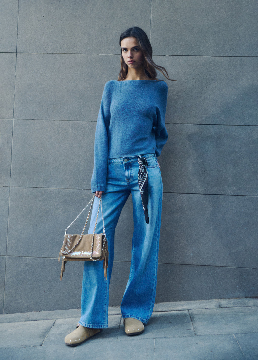 Pull ample en fil texturé