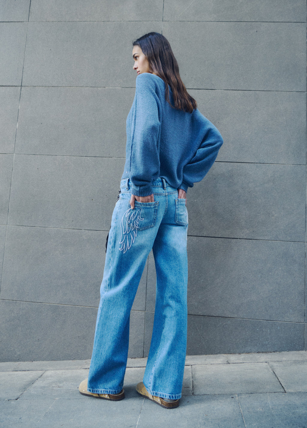 Pull ample en fil texturé