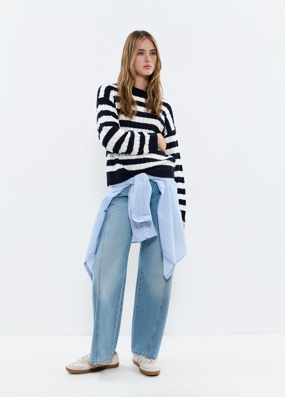 Jersey trenzas rayas bordado perrito