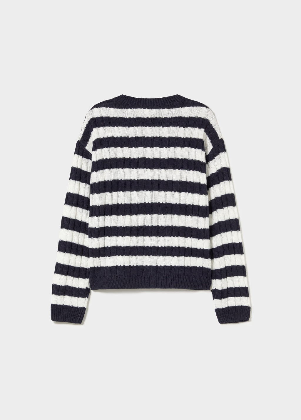 Pull torsadé rayé broderie chien