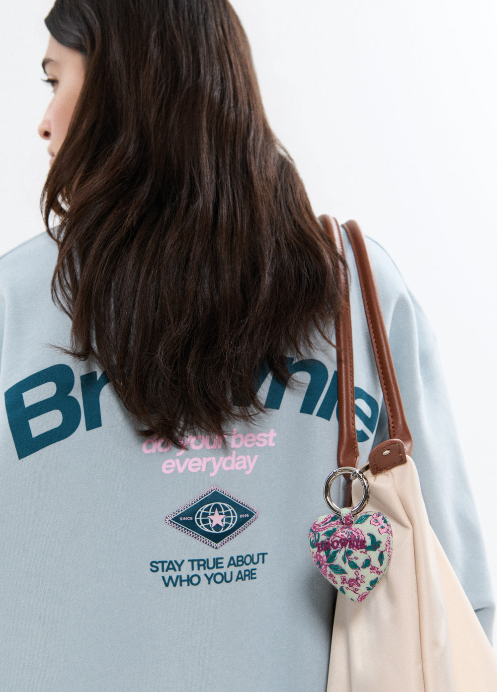 Porta-chaves coração estampado