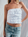 Top smock espalda multivolante
