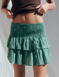 Falda corta smock estampado sello