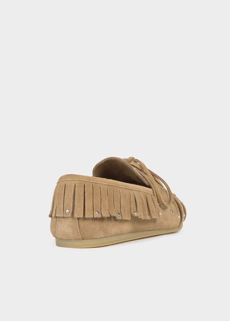 Mocasín flecos cuero