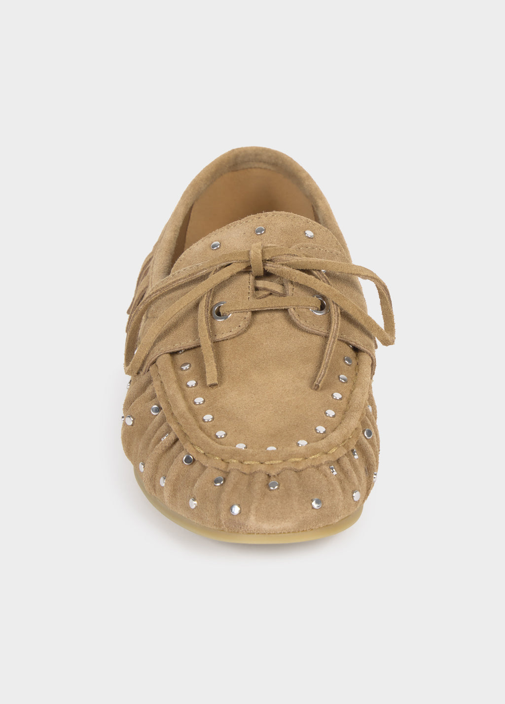 Mocassin franges cuir