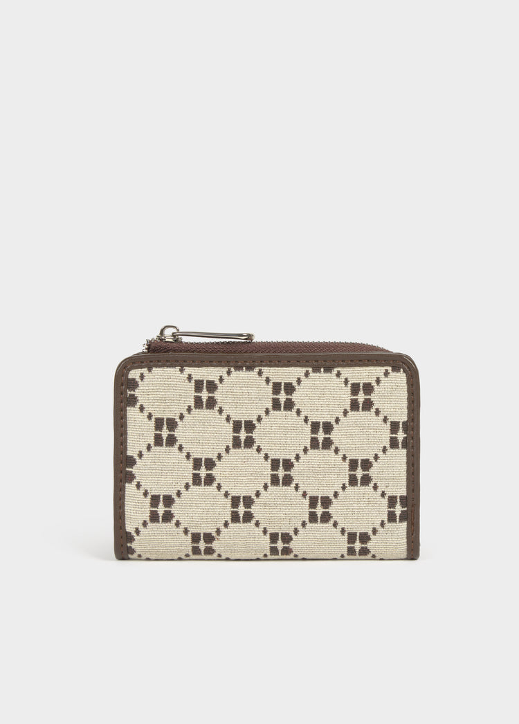 Jacquard logo coin purse