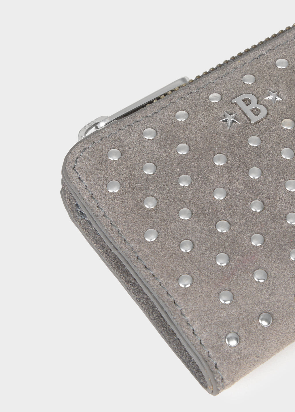 Leren portemonnee met studs