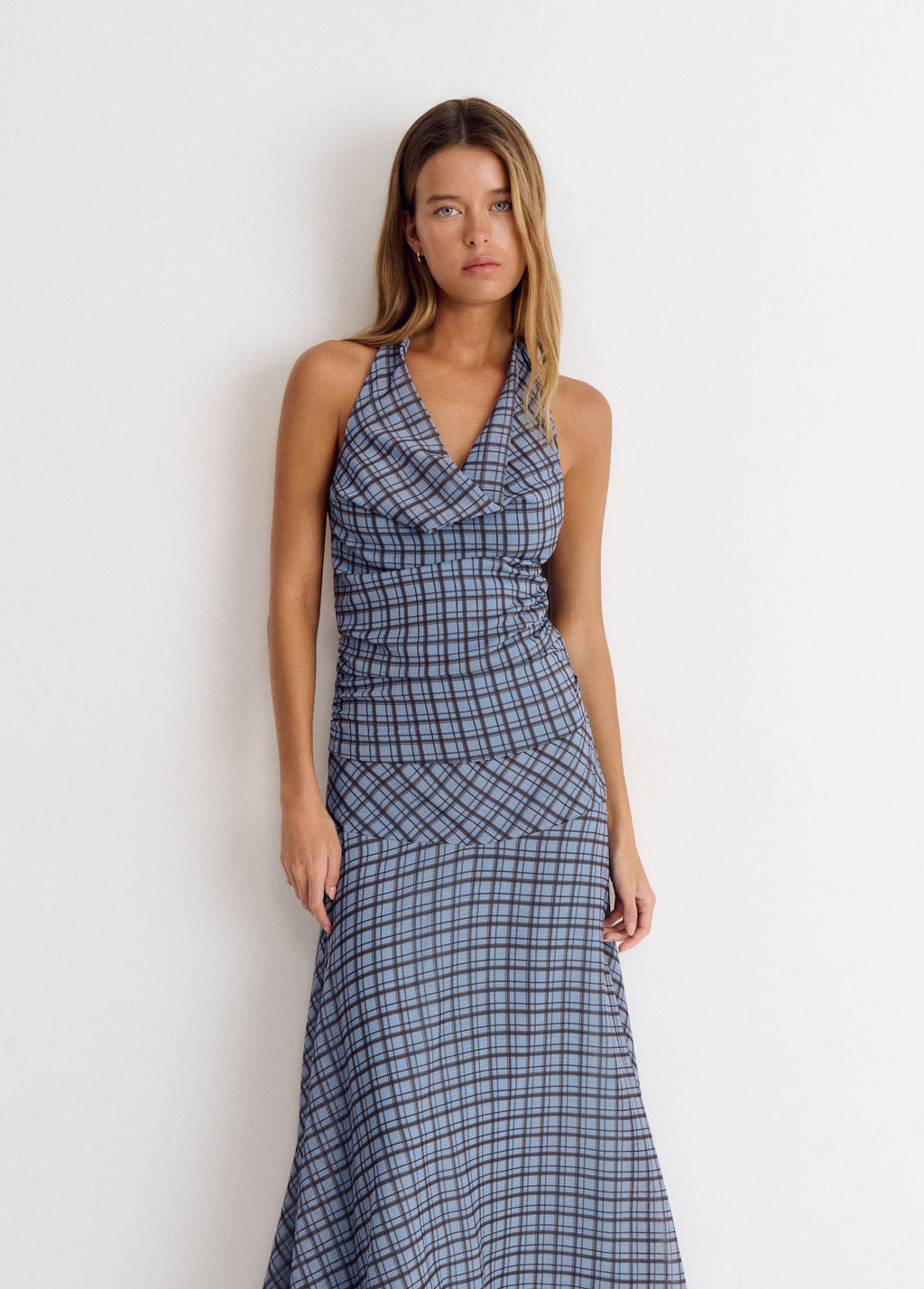Abito scozzese drappeggiato