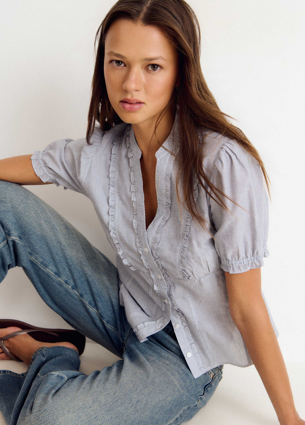 Blusa romántica rayas