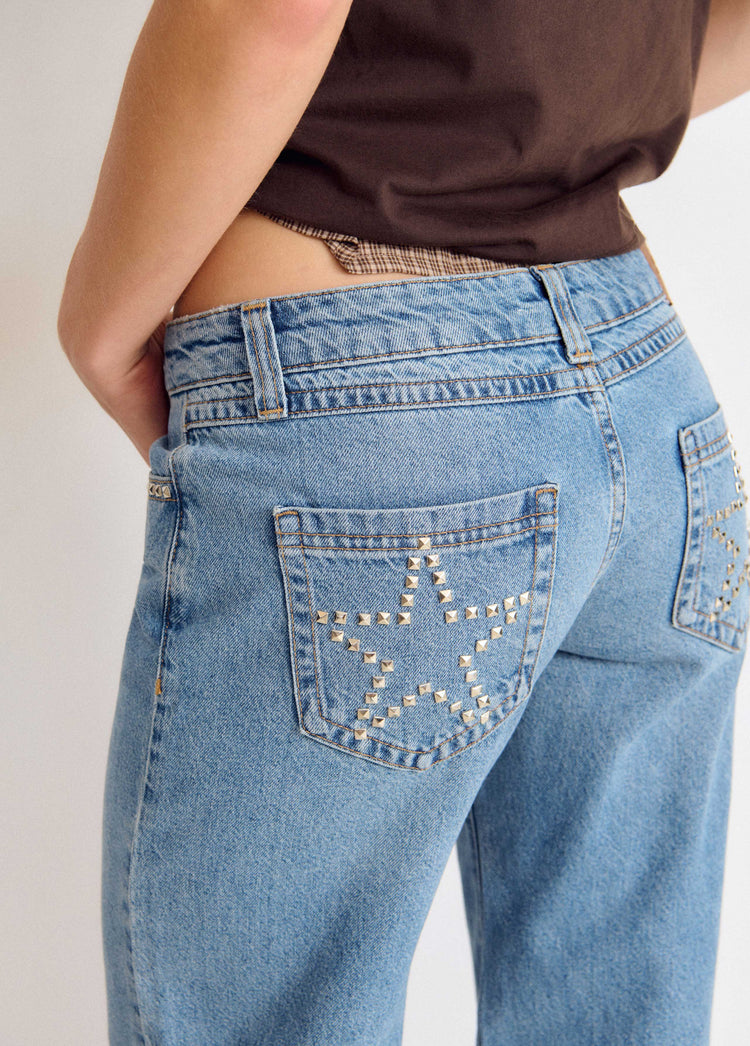 Denim with star studs
