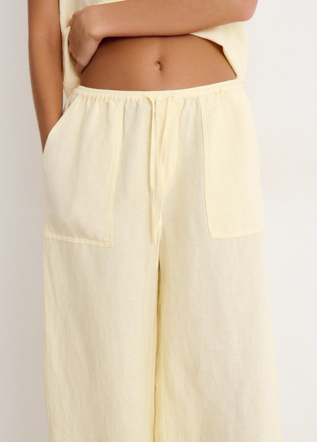 Pantalón bombacho lino