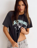 Camiseta lavada alas glitter
