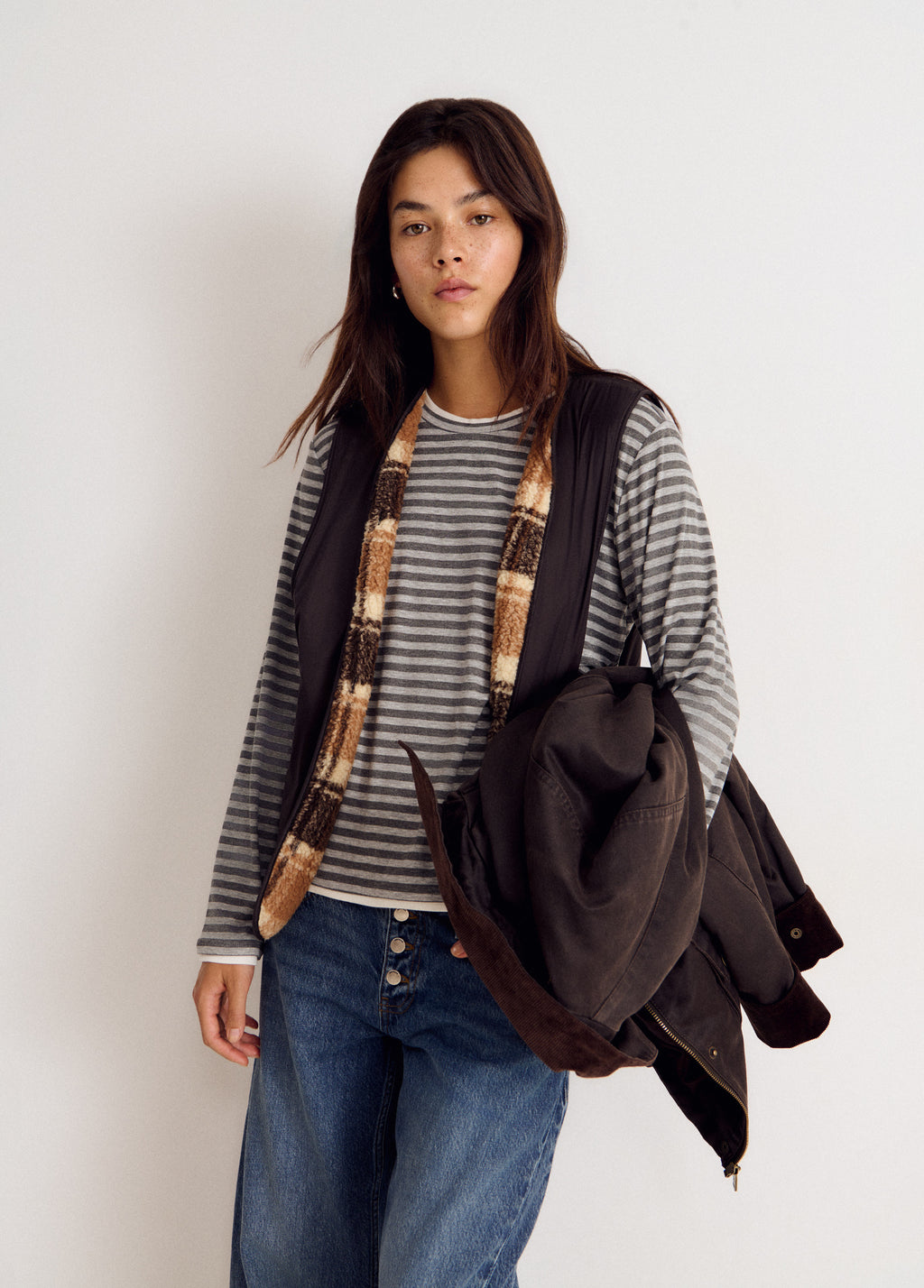 Chaqueta encerada con chaleco borrego