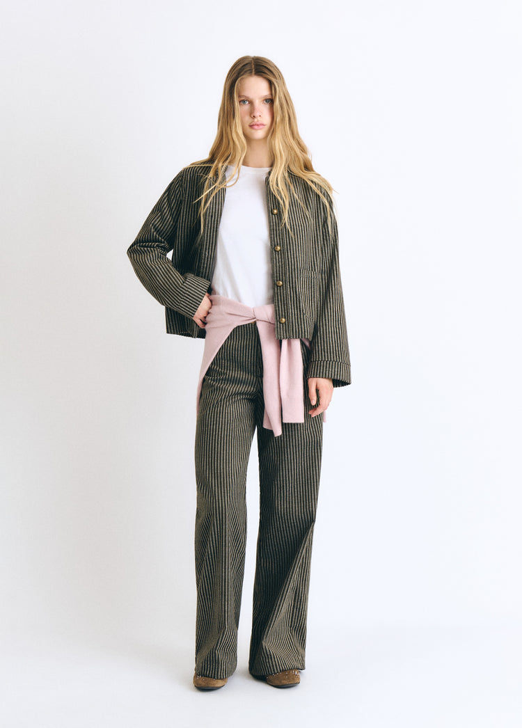 Chaqueta pana rayas