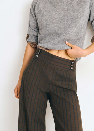 Pantalón cinturilla ancha rayas