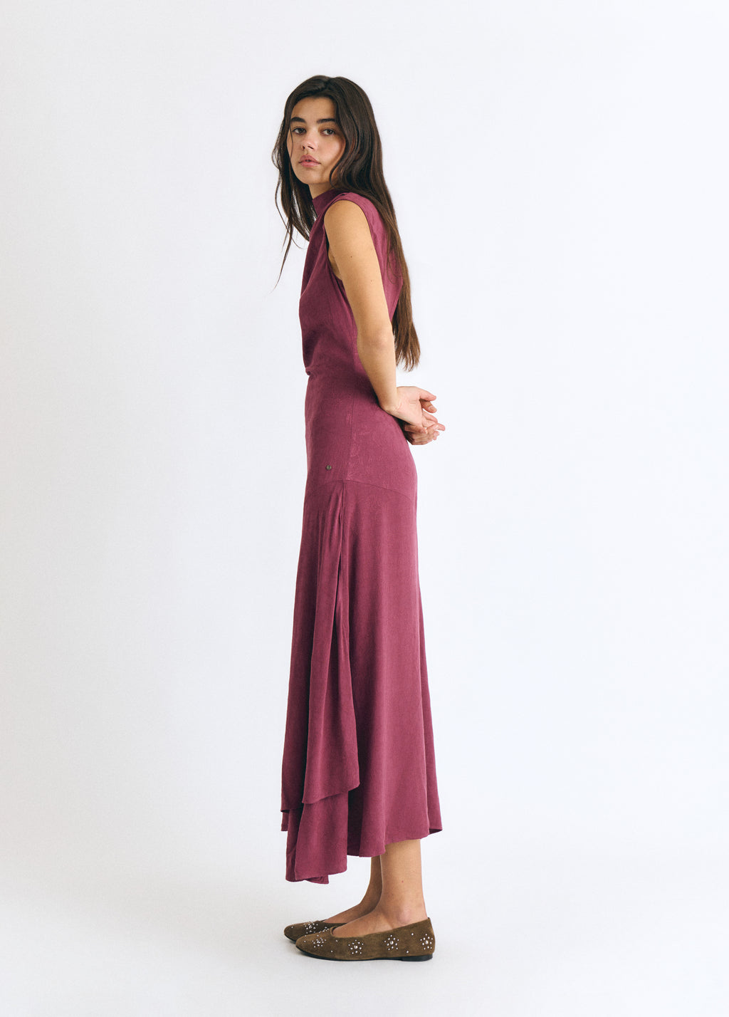 Vestido largo jacquard