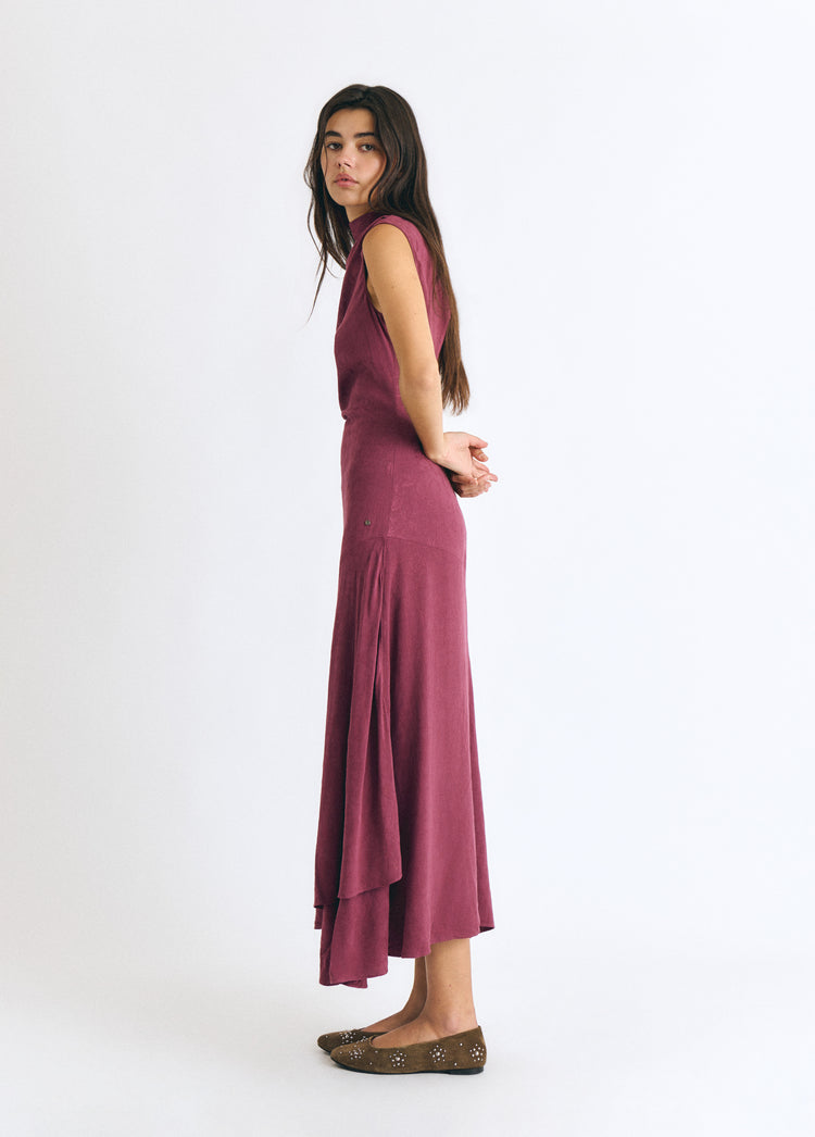 Vestido largo jacquard