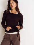 Jersey doble cuello barco