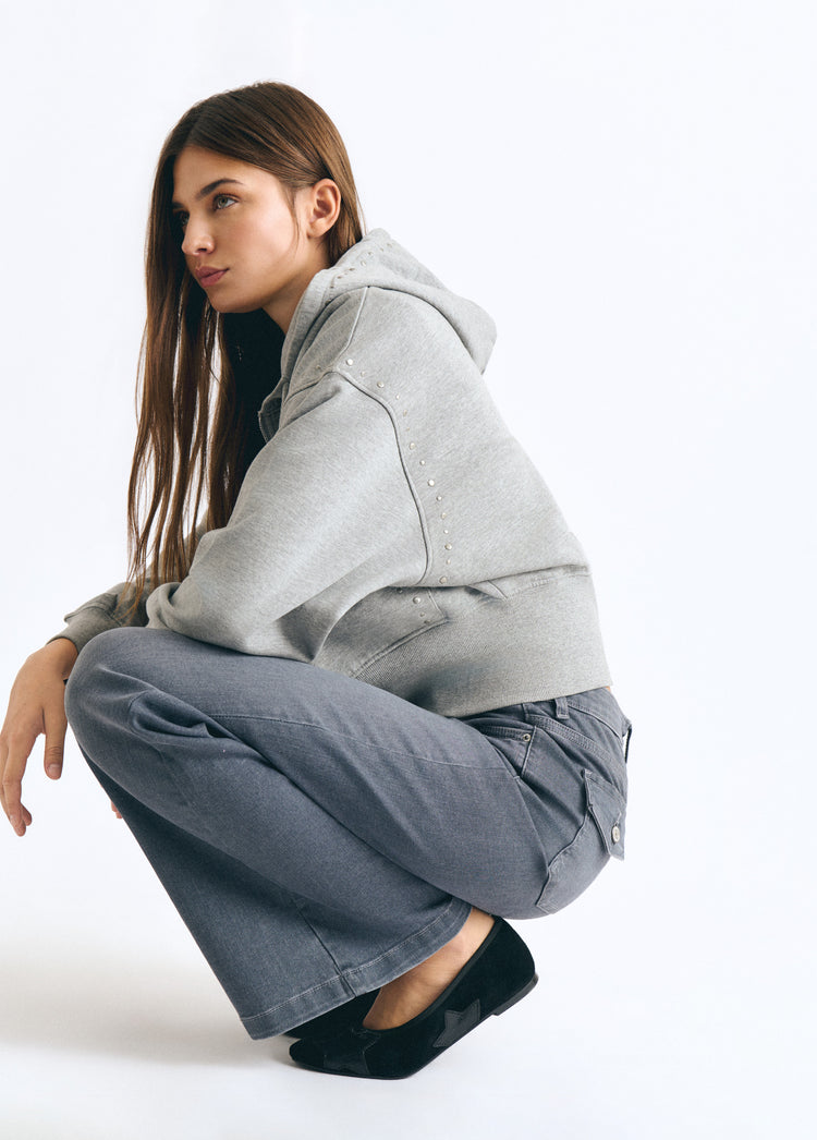 Flare-jeans met achterzakken