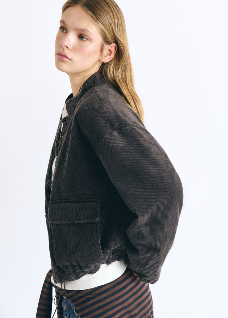 Veste matelassée en velours côtelé